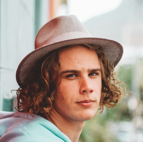 Man wearing fedora hat
